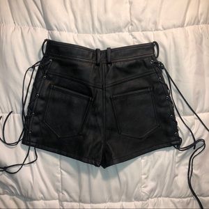 Unif leather lace up shorts size small